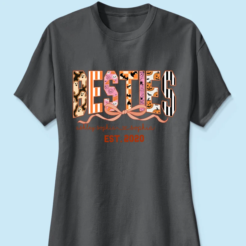 Retro Halloween Spooky Coquette Personalized Matching Besties Sweatshirt, Fall Gift for Besties - Image 43