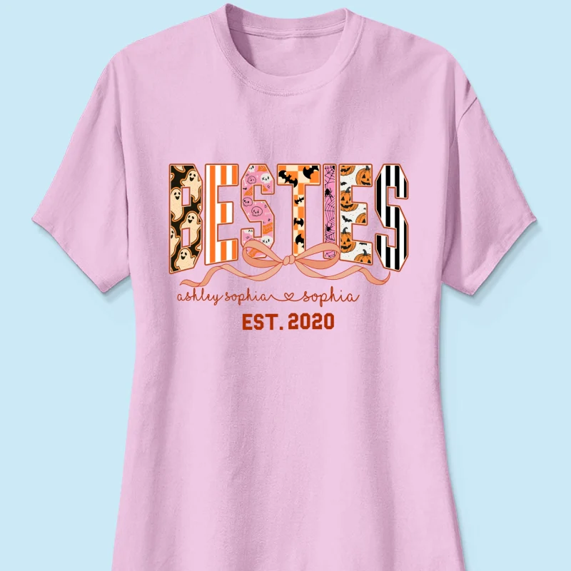 Retro Halloween Spooky Coquette Personalized Matching Besties Sweatshirt, Fall Gift for Besties - Image 51