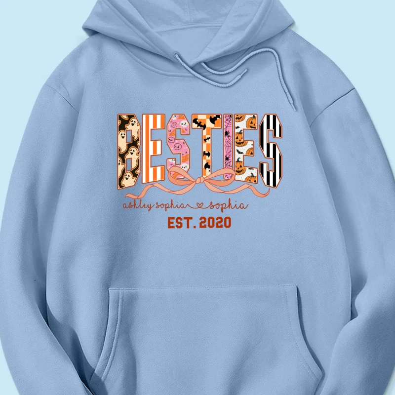 Retro Halloween Spooky Coquette Personalized Matching Besties Sweatshirt, Fall Gift for Besties - Image 66