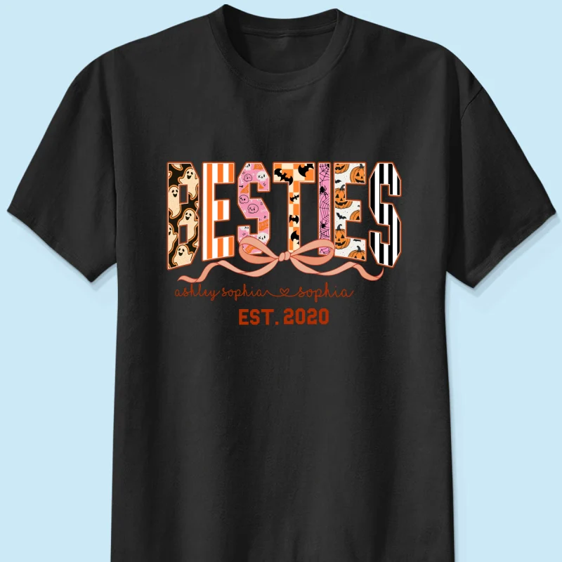 Retro Halloween Spooky Coquette Personalized Matching Besties Sweatshirt, Fall Gift for Besties - Image 8
