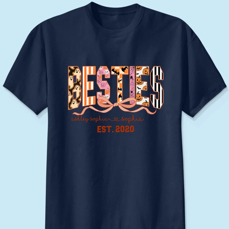 Retro Halloween Spooky Coquette Personalized Matching Besties Sweatshirt, Fall Gift for Besties - Image 9