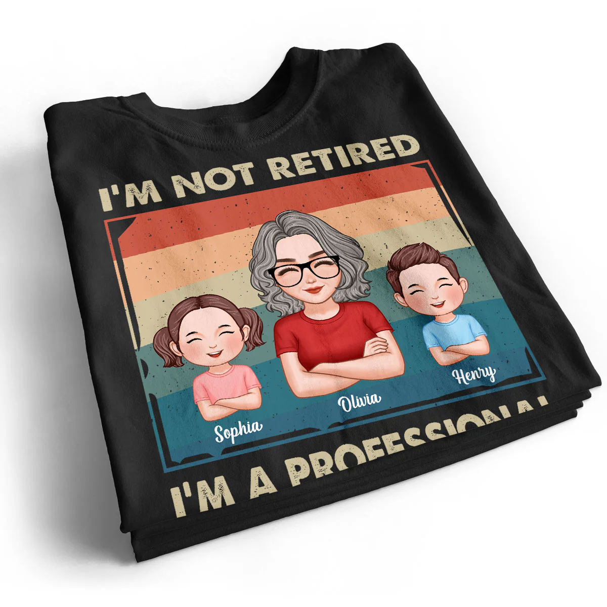 Retro I‘m Not Retired I’m Professional Grandma Personalized Shirt - Image 2