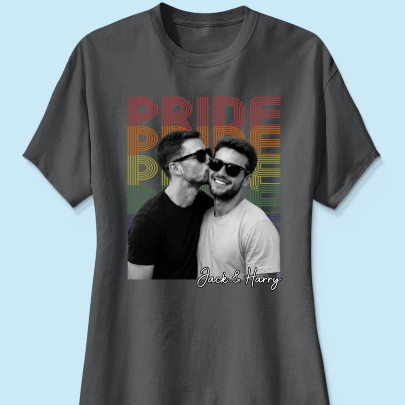Retro Pride Bootleg Style LGBT+ Couple - Personalized Shirt - Gift For Couple, Happy Pride Month - Image 17