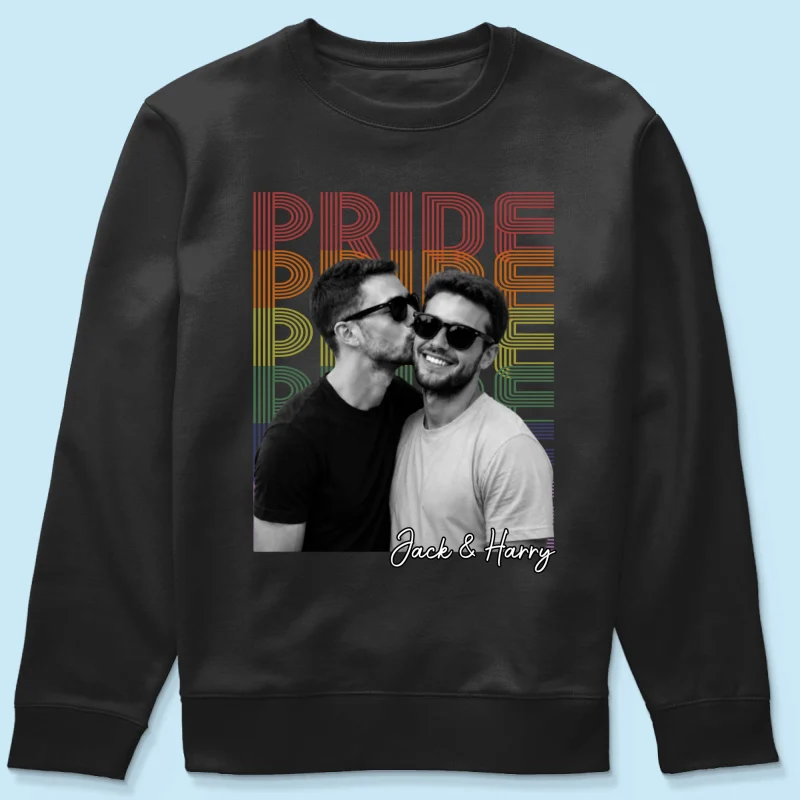 Retro Pride Bootleg Style LGBT+ Couple - Personalized Shirt - Gift For Couple, Happy Pride Month - Image 19