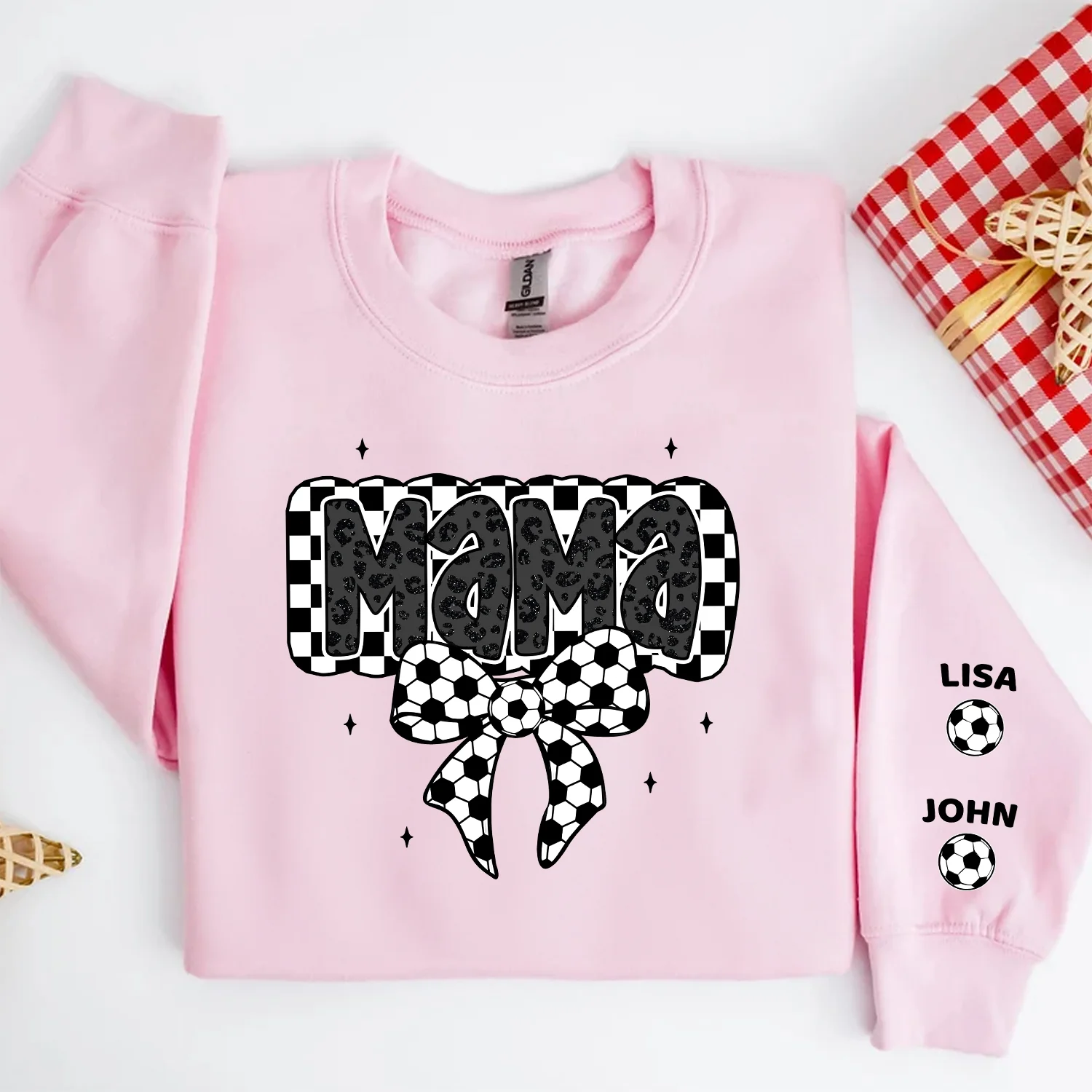 Retro Soccer Coquette Mama Personalized Sweatshirt, Perfect 2025 Gift For Soccer Lover, For Soccer Mom, For Soccer Wife - Image 3