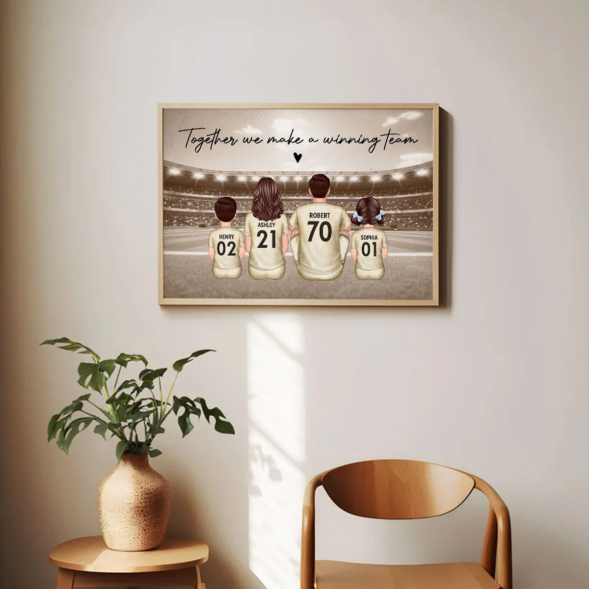 Retro Soccer Family Sitting Personalized Poster, Meaningful Father's Day Gift for Dad, Gift for Husband - Image 4