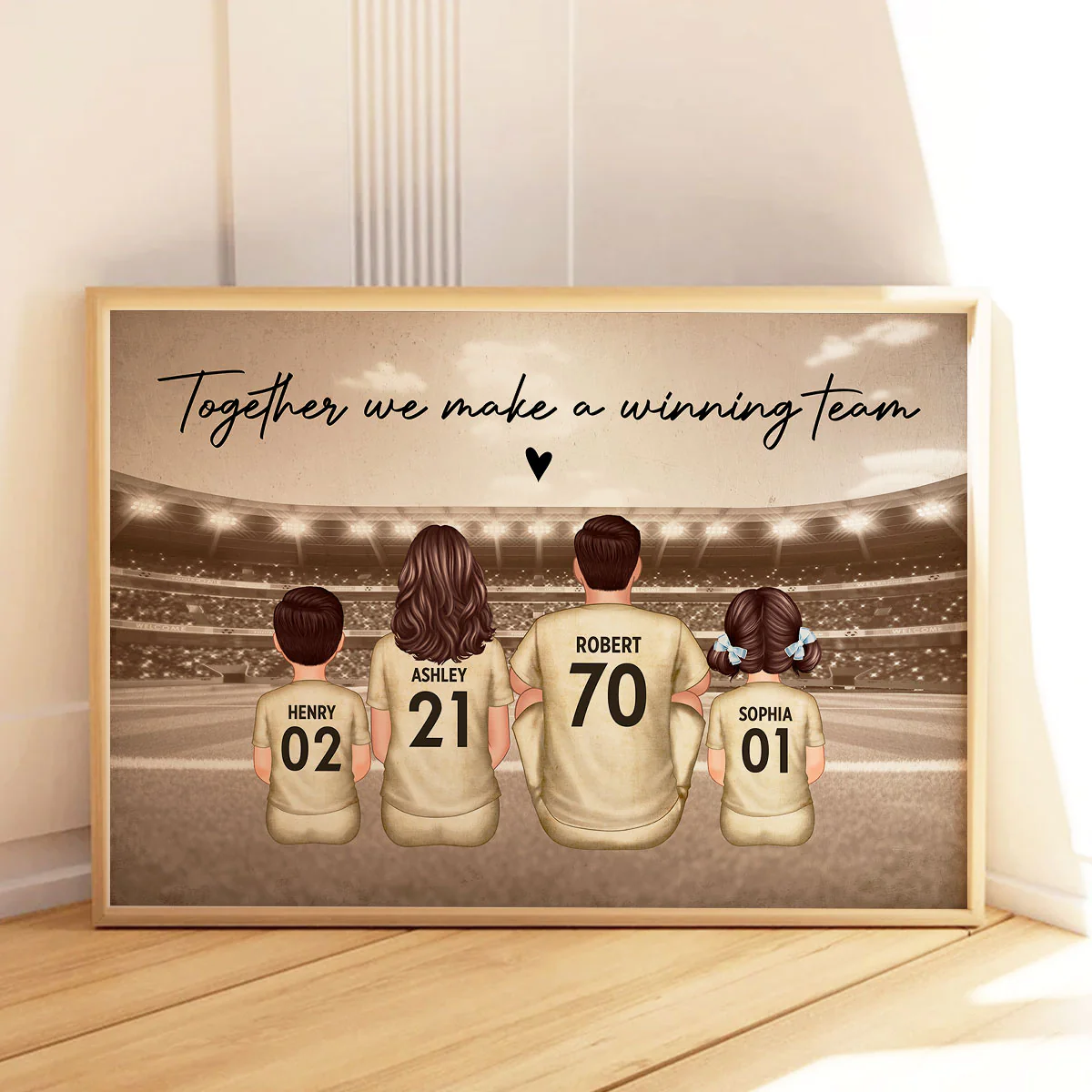 Retro Soccer Family Sitting Personalized Poster, Meaningful Father's Day Gift for Dad, Gift for Husband - Image 5