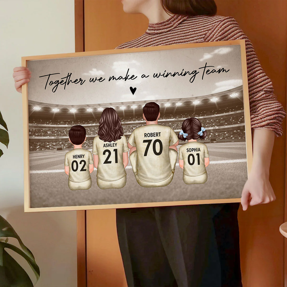 Retro Soccer Family Sitting Personalized Poster, Meaningful Father's Day Gift for Dad, Gift for Husband - Image 6