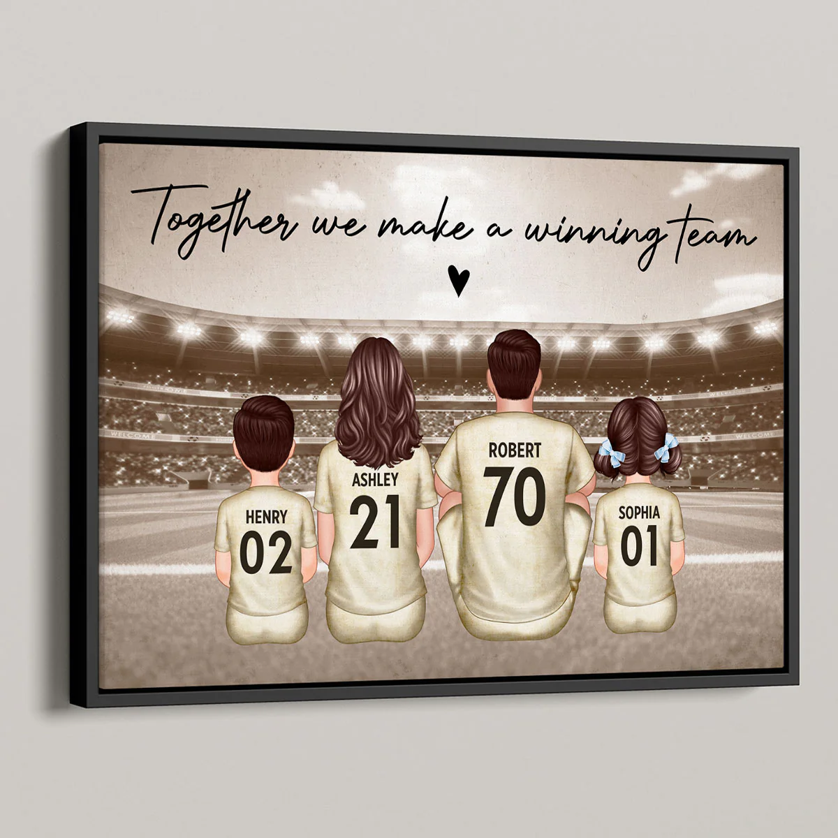 Retro Soccer Family Sitting Personalized Poster, Meaningful Father's Day Gift for Dad, Gift for Husband - Image 7