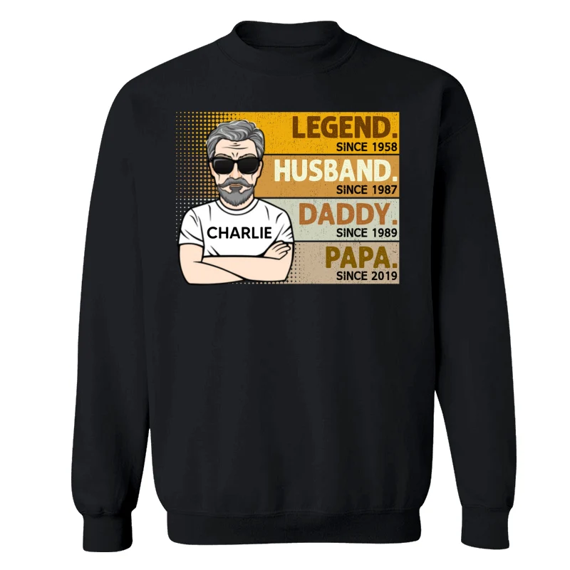 Retro The Legend Grandpa Gift For Grandpa Personalized Shirt - Image 14