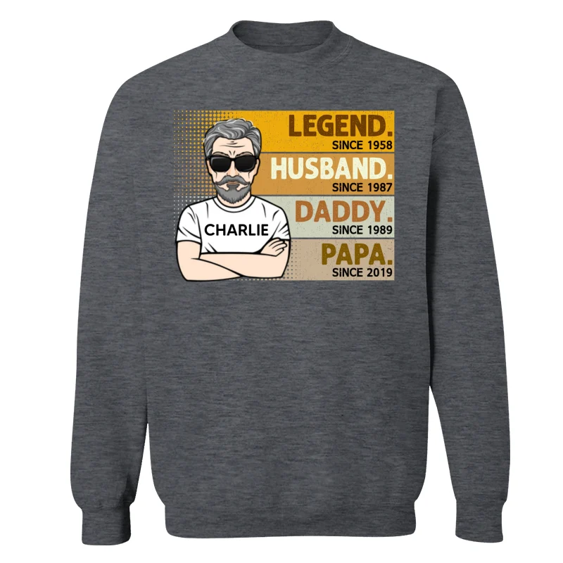 Retro The Legend Grandpa Gift For Grandpa Personalized Shirt - Image 16