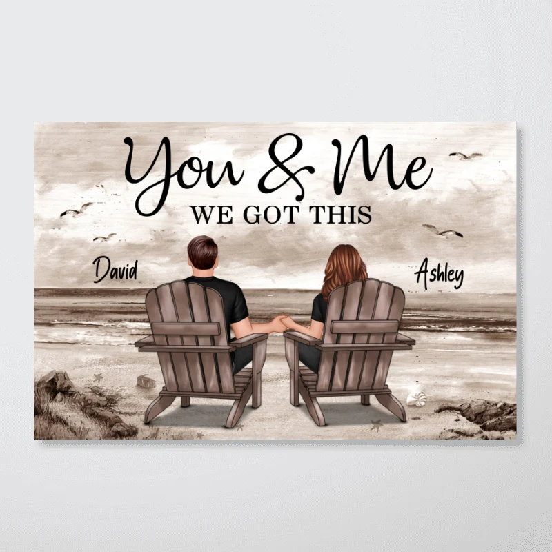 Couple Beach Landscape Retro Vintage - Personalized Poster - Anniversary Gift For Couple, For Dad Mom - Image 12