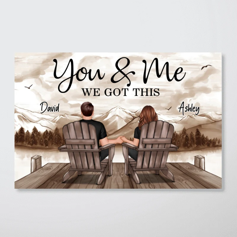 Retro Vintage Mountain Landscape Personalized Poster, Anniversary Gift For Couple, Gift For Him, Gift For Her - Image 5
