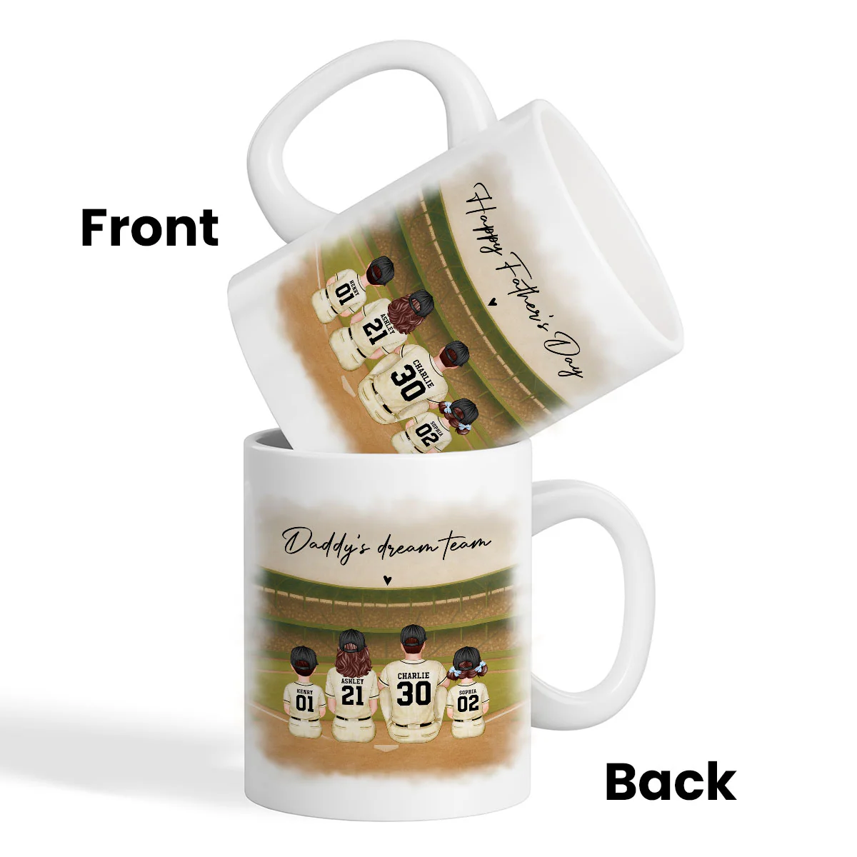 Retro Vintage Baseball Daddy's Dream Team Mug, Gift For Dad - Image 2