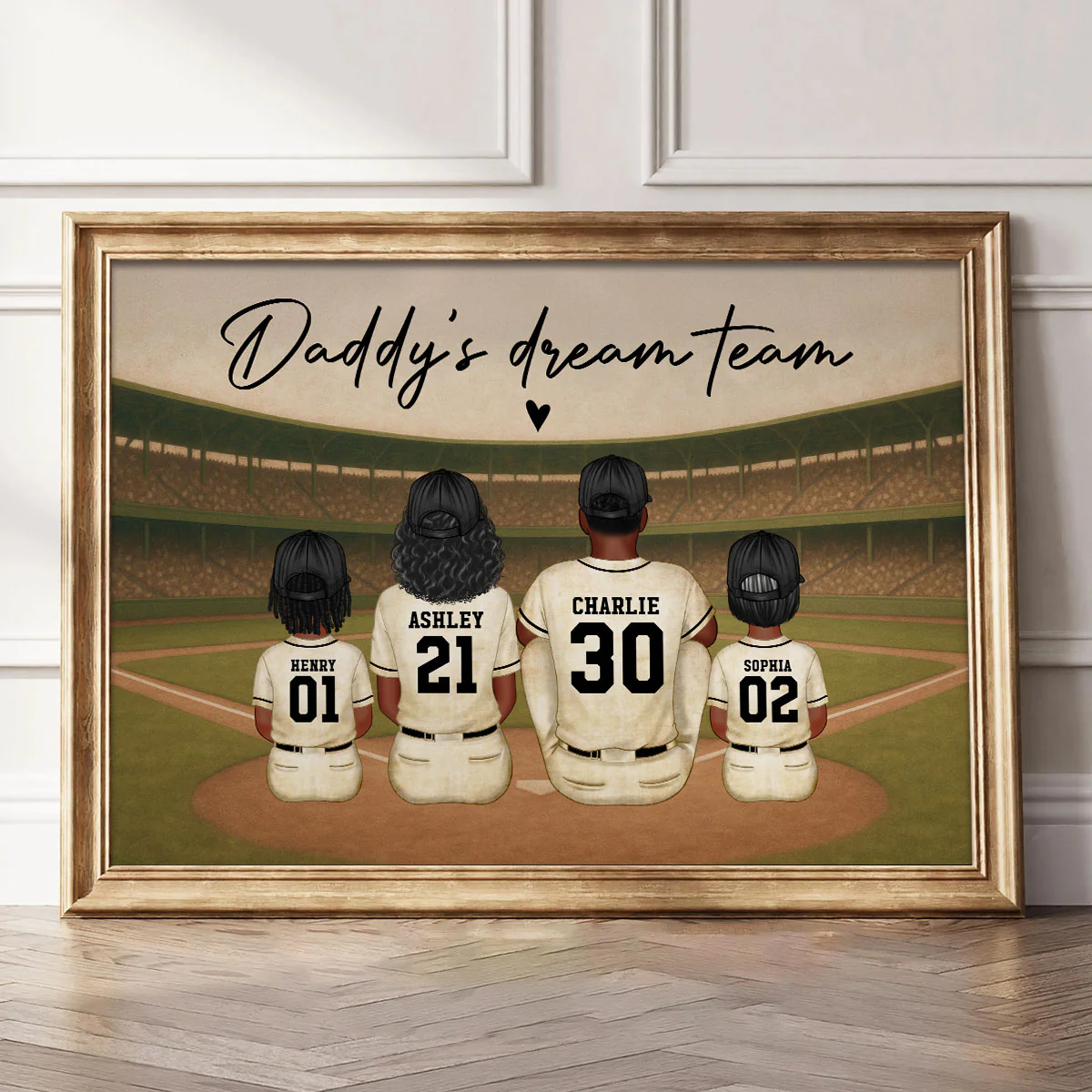 Retro Vintage Style Baseball Daddy's Dream Team Personalized Poster, Heartfelt Father's Day Gift For Dad, Husband - Image 7