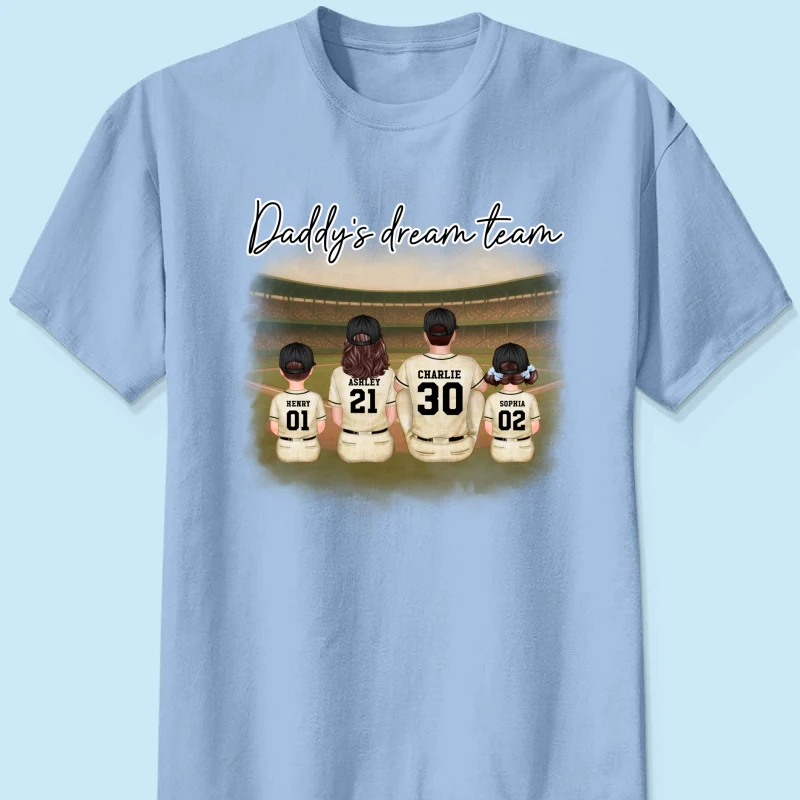 Retro Vintage Baseball Daddy's Dream Team Personalized Shirt, Gift For Dad - Image 10