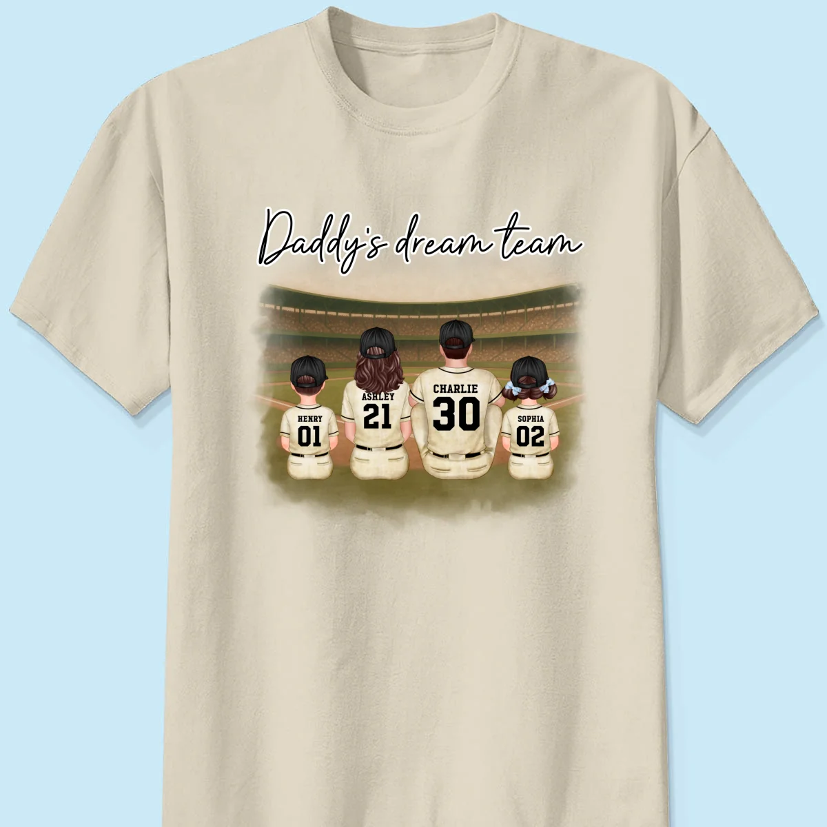 Retro Vintage Baseball Daddy's Dream Team Personalized Shirt, Gift For Dad - Image 11