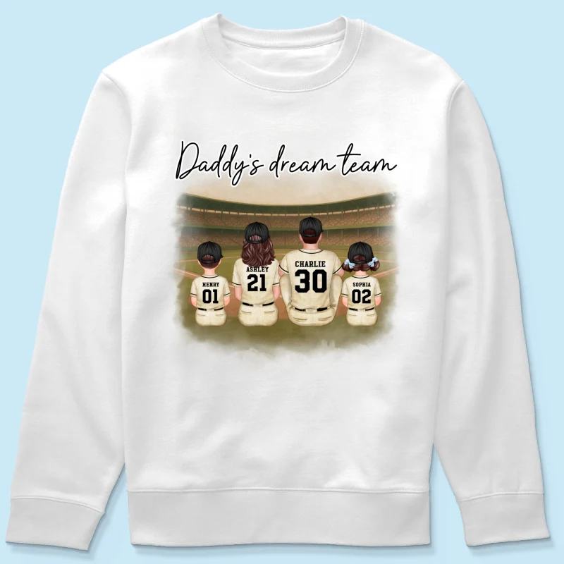 Retro Vintage Baseball Daddy's Dream Team Personalized Shirt, Gift For Dad - Image 12