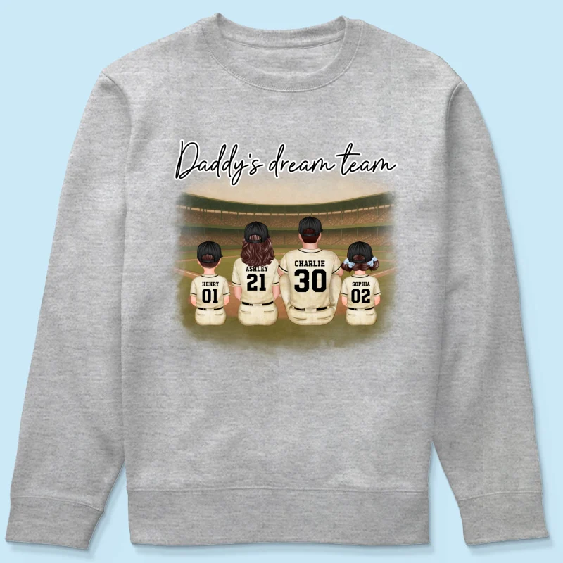 Retro Vintage Baseball Daddy's Dream Team Personalized Shirt, Gift For Dad - Image 13