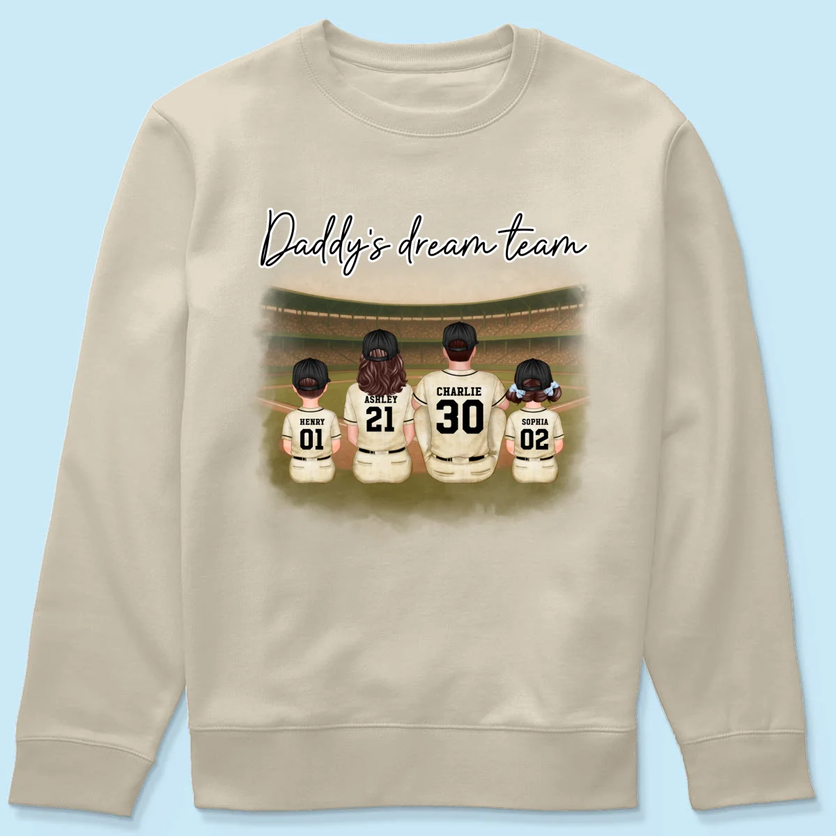 Retro Vintage Baseball Daddy's Dream Team Personalized Shirt, Gift For Dad - Image 14