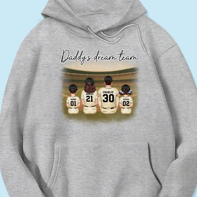 Retro Vintage Baseball Daddy's Dream Team Personalized Shirt, Gift For Dad - Image 16