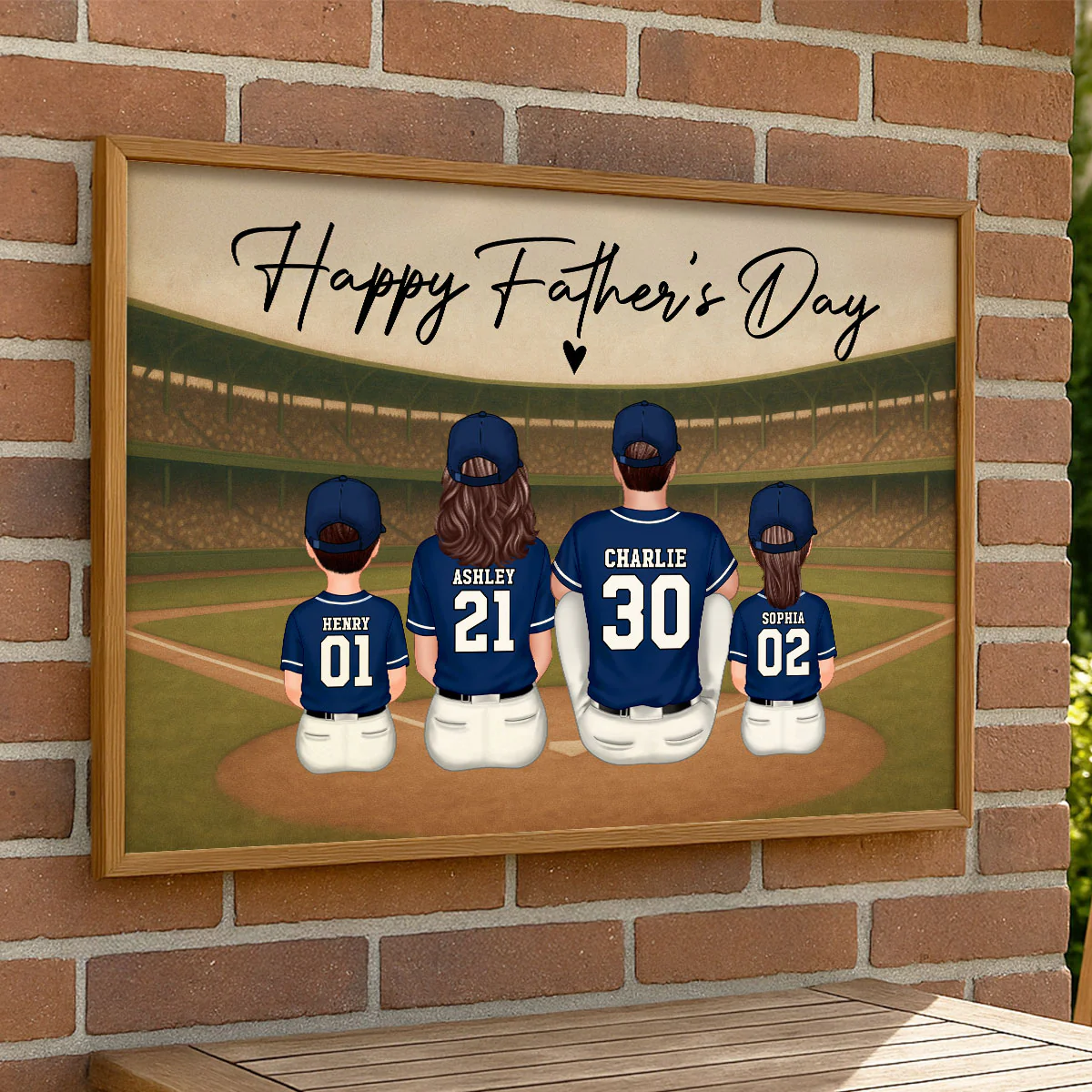 Retro Vintage Baseball Family Daddy's Dream Team Personalized Poster| Heartfelt Father's Day Gift For Dad, Husband - Image 6