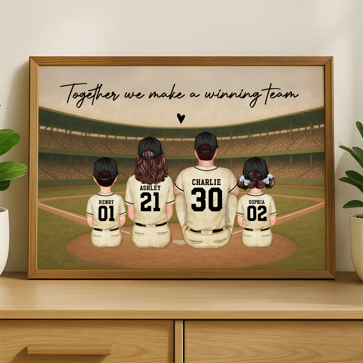 Retro Vintage Baseball Family Personalized Poster - Image 11