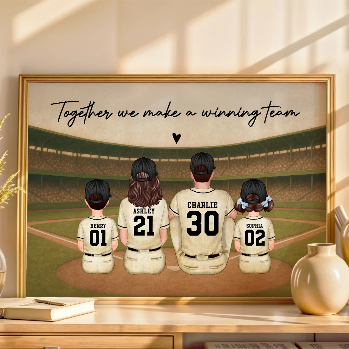 Retro Vintage Baseball Family Personalized Poster - Image 12