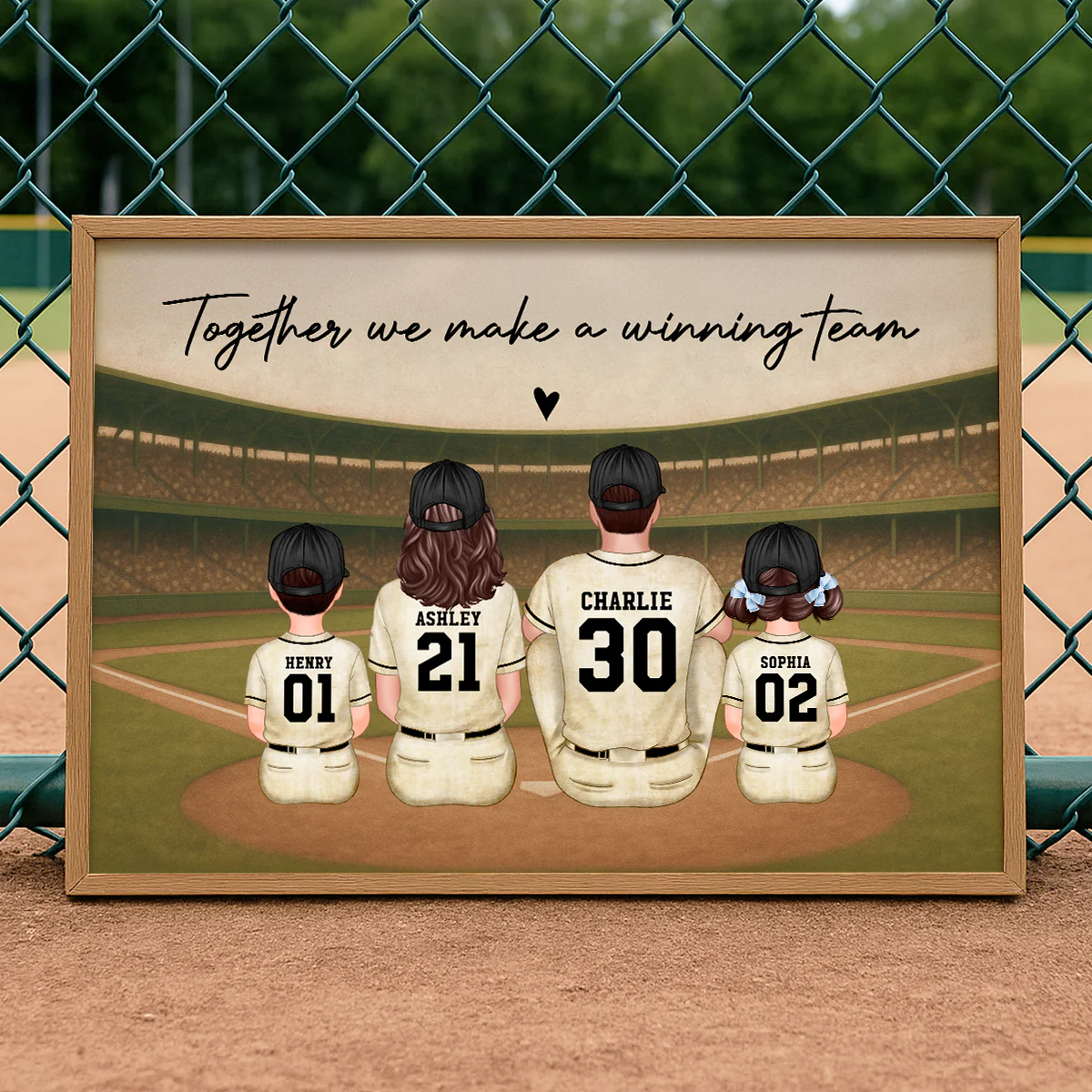 Retro Vintage Baseball Family Personalized Poster - Image 16