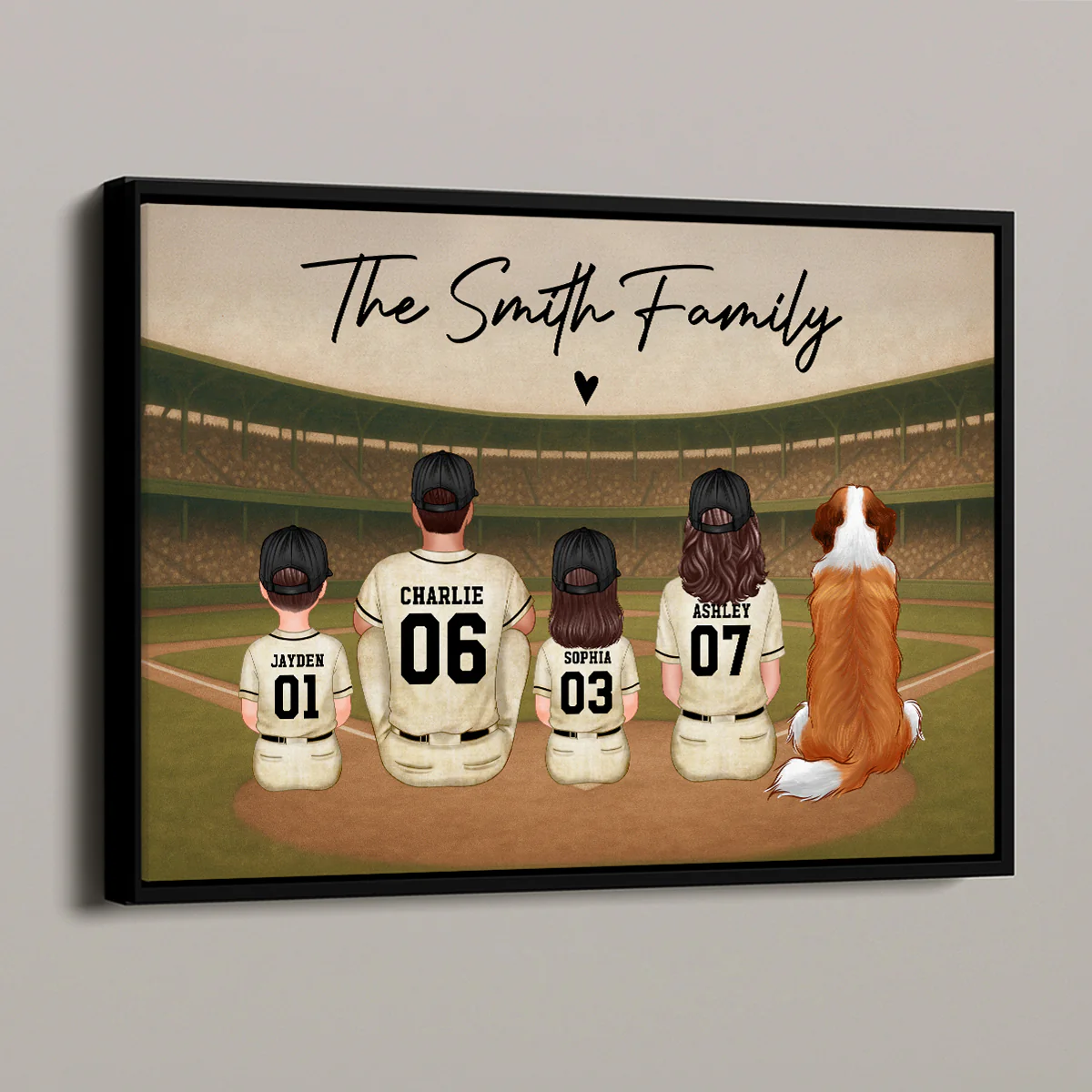 Retro Vintage Baseball Family Personalized Poster - Image 2