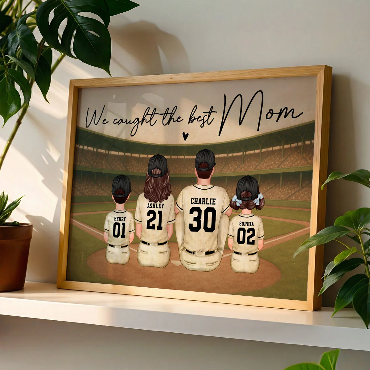 Retro Vintage Baseball Family We Caught The Best Mom - Personalized Poster - Mother's Day Gift For Mom - Image 4