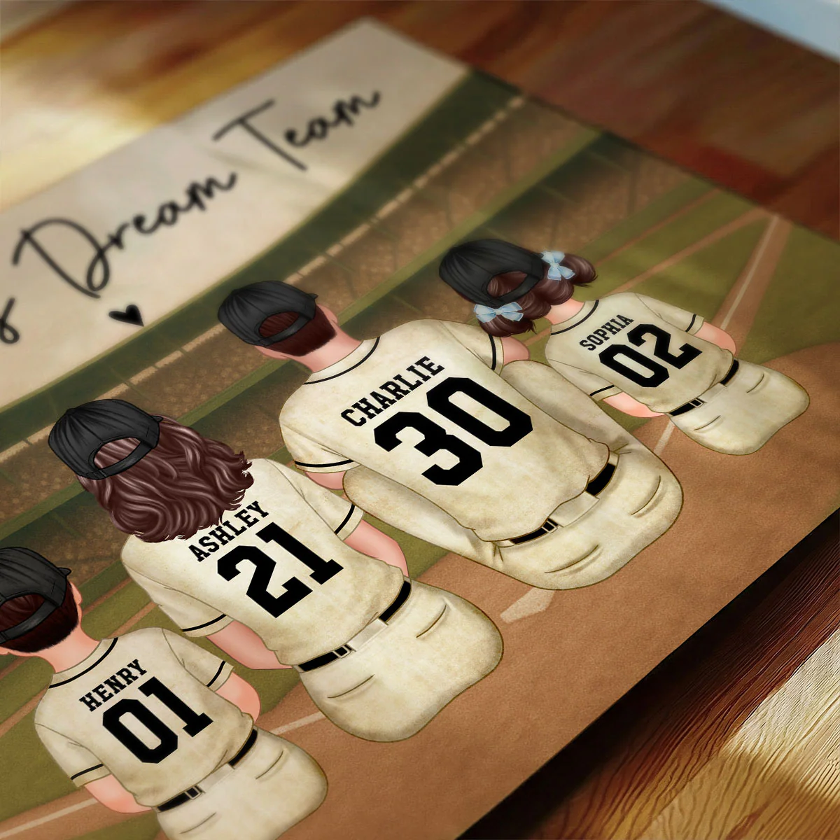 Retro Vintage Baseball Family We Caught The Best Mom - Personalized Poster - Mother's Day Gift For Mom - Image 9