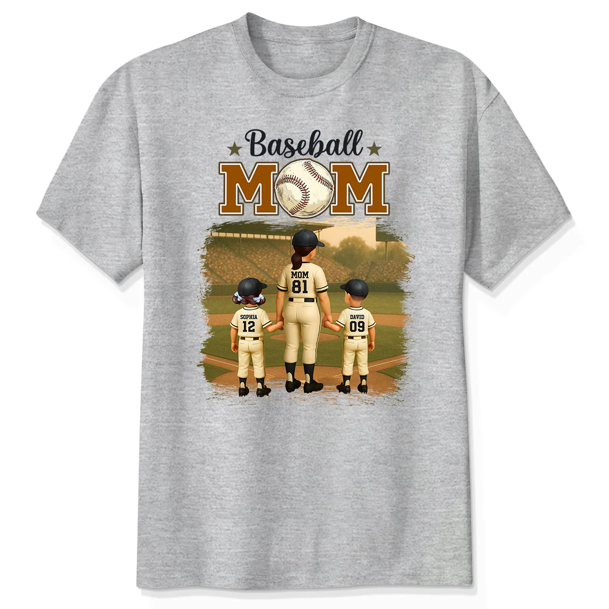 Retro Vintage Baseball Mom Personalized Shirt - Image 4