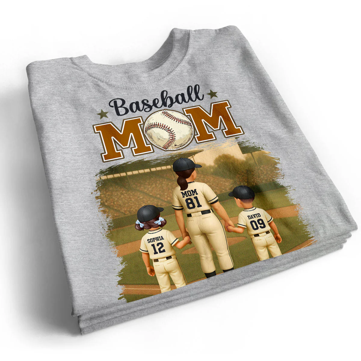 Retro Vintage Baseball Mom Personalized Shirt - Image 5