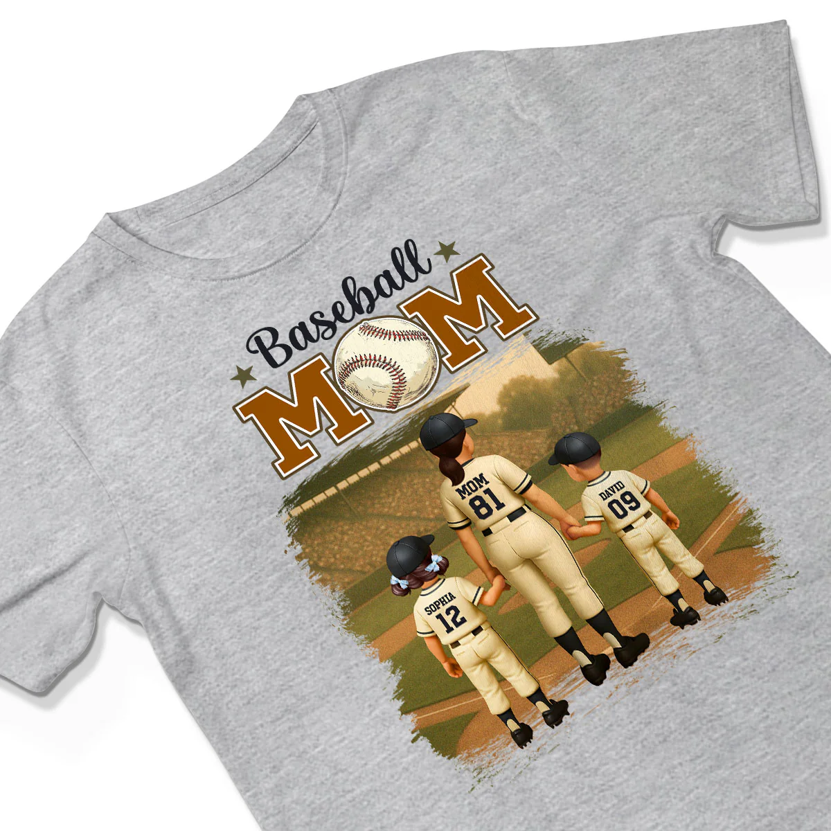 Retro Vintage Baseball Mom Personalized Shirt - Image 6