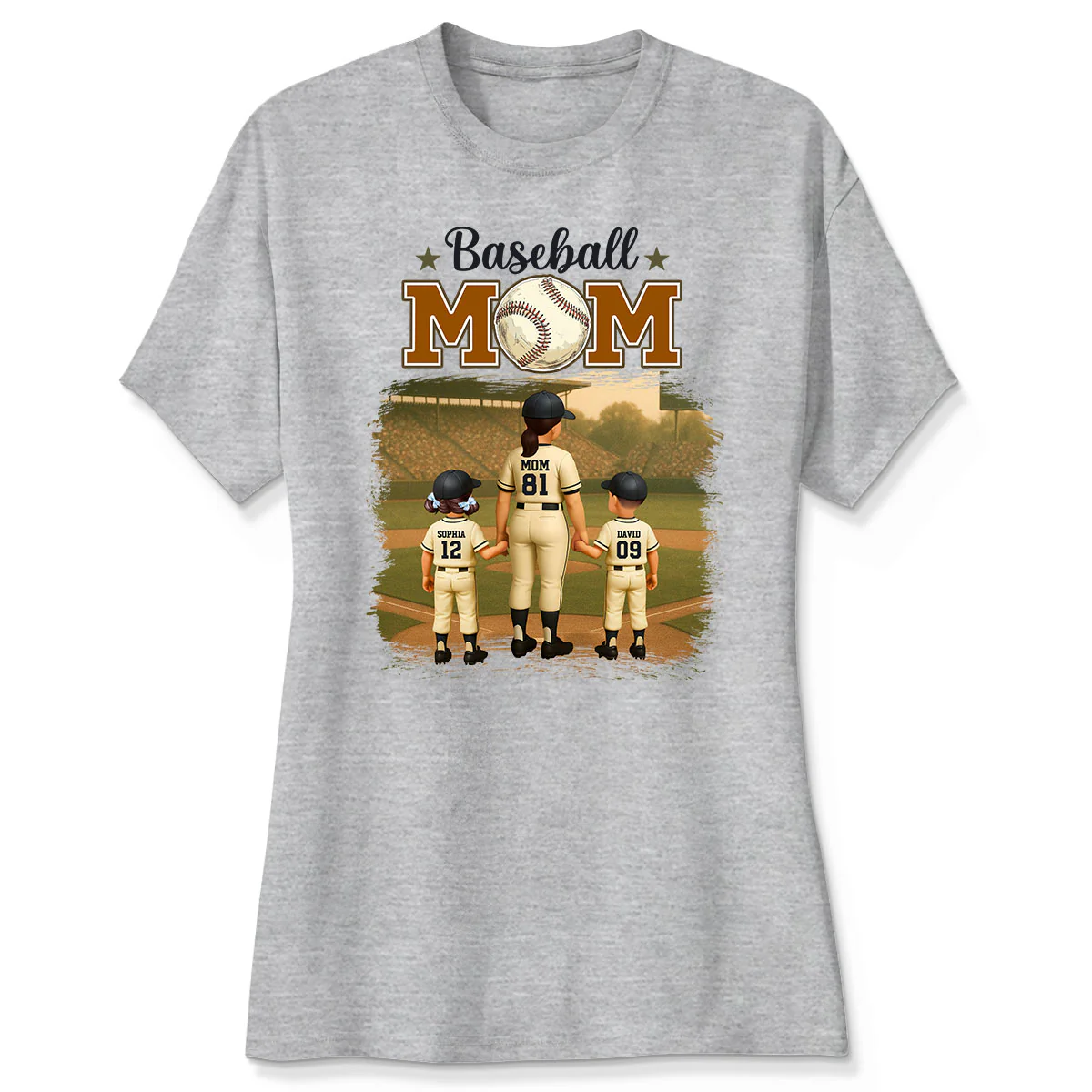 Retro Vintage Baseball Mom Personalized Shirt - Image 7
