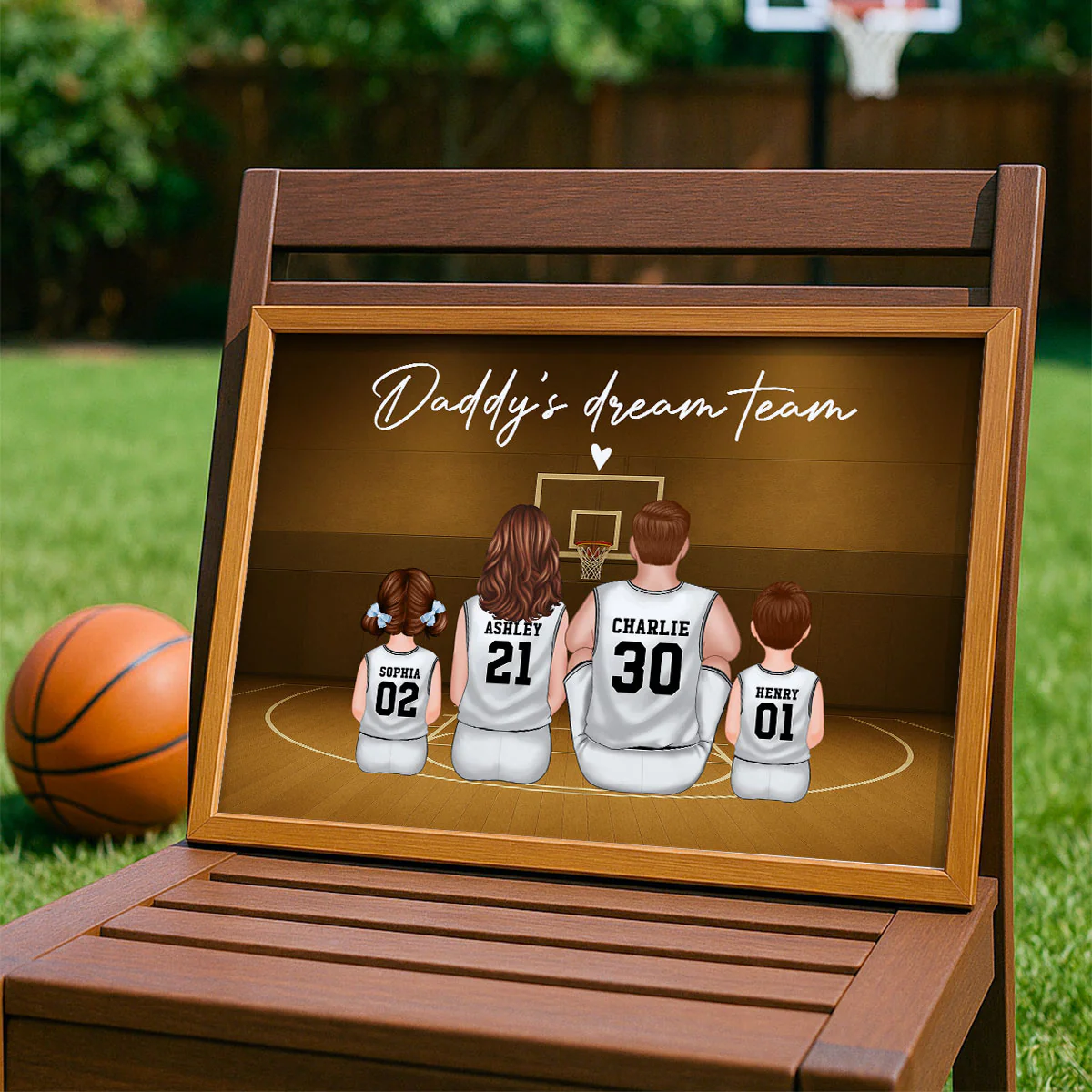 Retro Vintage Basketball Family Daddy's Dream Team Personalized Poster| Heartfelt Father's Day Gift For Dad - Image 4