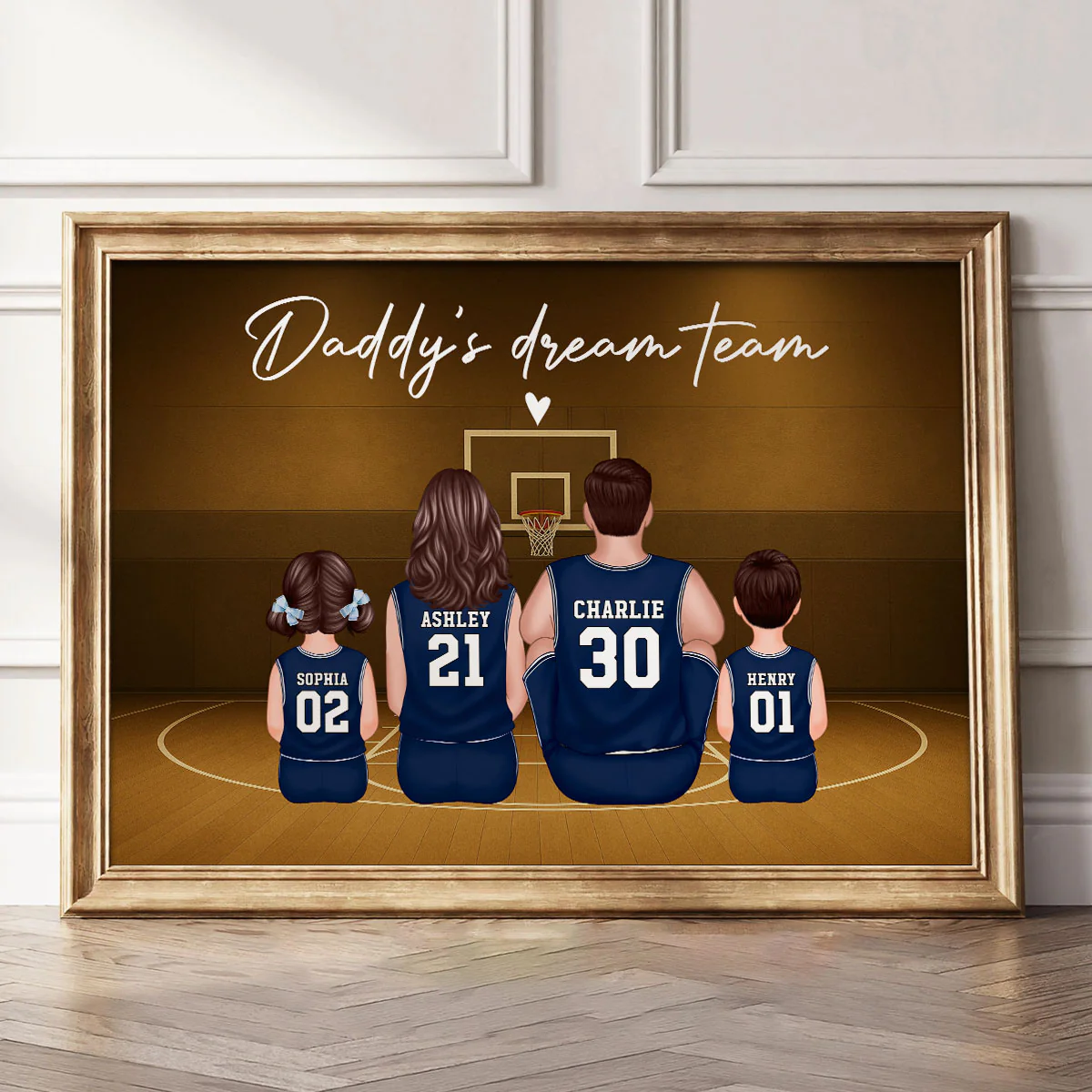 Retro Vintage Basketball Family Daddy's Dream Team Personalized Poster| Heartfelt Father's Day Gift For Dad - Image 9