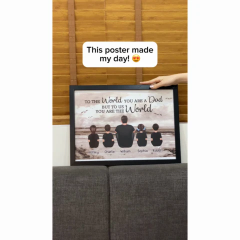 Dad And Sons Daughters Retro Vintage Beach - Personalized Poster - Gift For Dad, Husband - Image 2