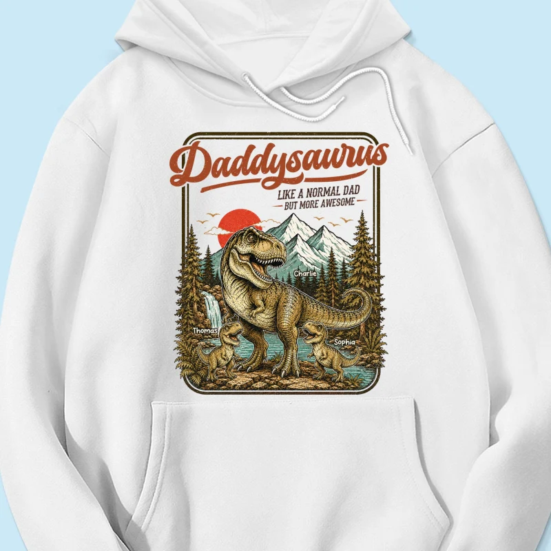 Retro Vintage Daddysaurus - Personalized Shirt - Funny Father's Day Gift For Dad, Husband - Image 22