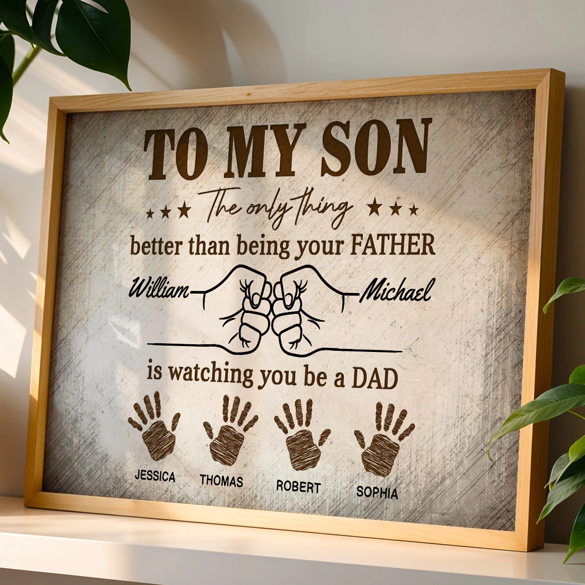 Retro Vintage From Dad To Son Watching You Be A Dad - Personalized Poster - Father's Day Gift For Son - Image 3