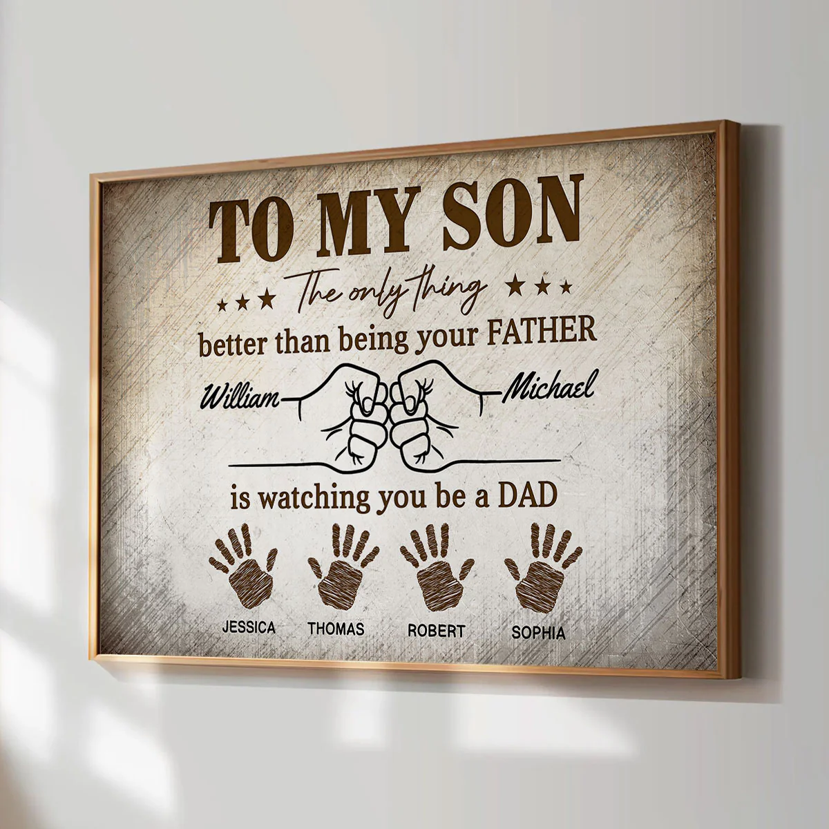 Retro Vintage From Dad To Son Watching You Be A Dad - Personalized Poster - Father's Day Gift For Son - Image 5