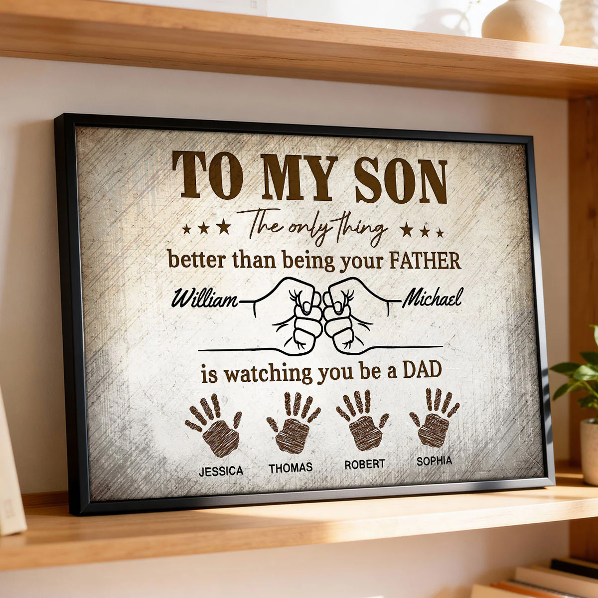 Retro Vintage From Dad To Son Watching You Be A Dad - Personalized Poster - Father's Day Gift For Son - Image 6