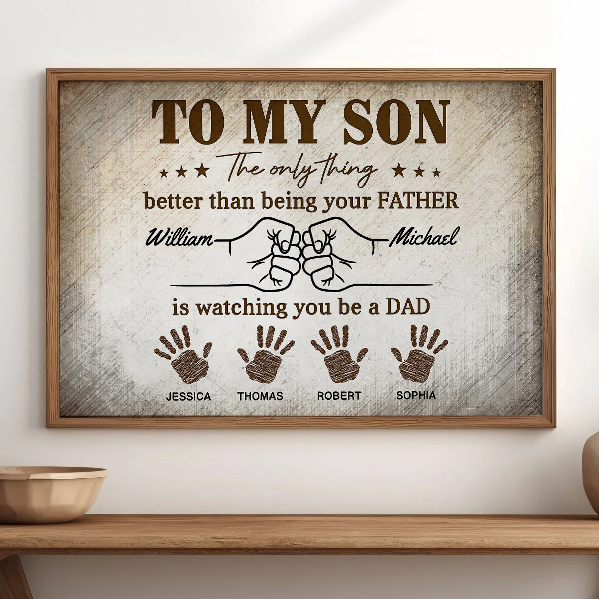 Retro Vintage From Dad To Son Watching You Be A Dad - Personalized Poster - Father's Day Gift For Son - Image 9