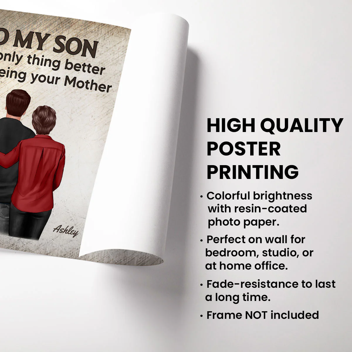 Retro Vintage From Mom To Son Watching You Be A Dad Kids Holding Hand - Personalized Poster - Father's Day Gift For Son - Image 8