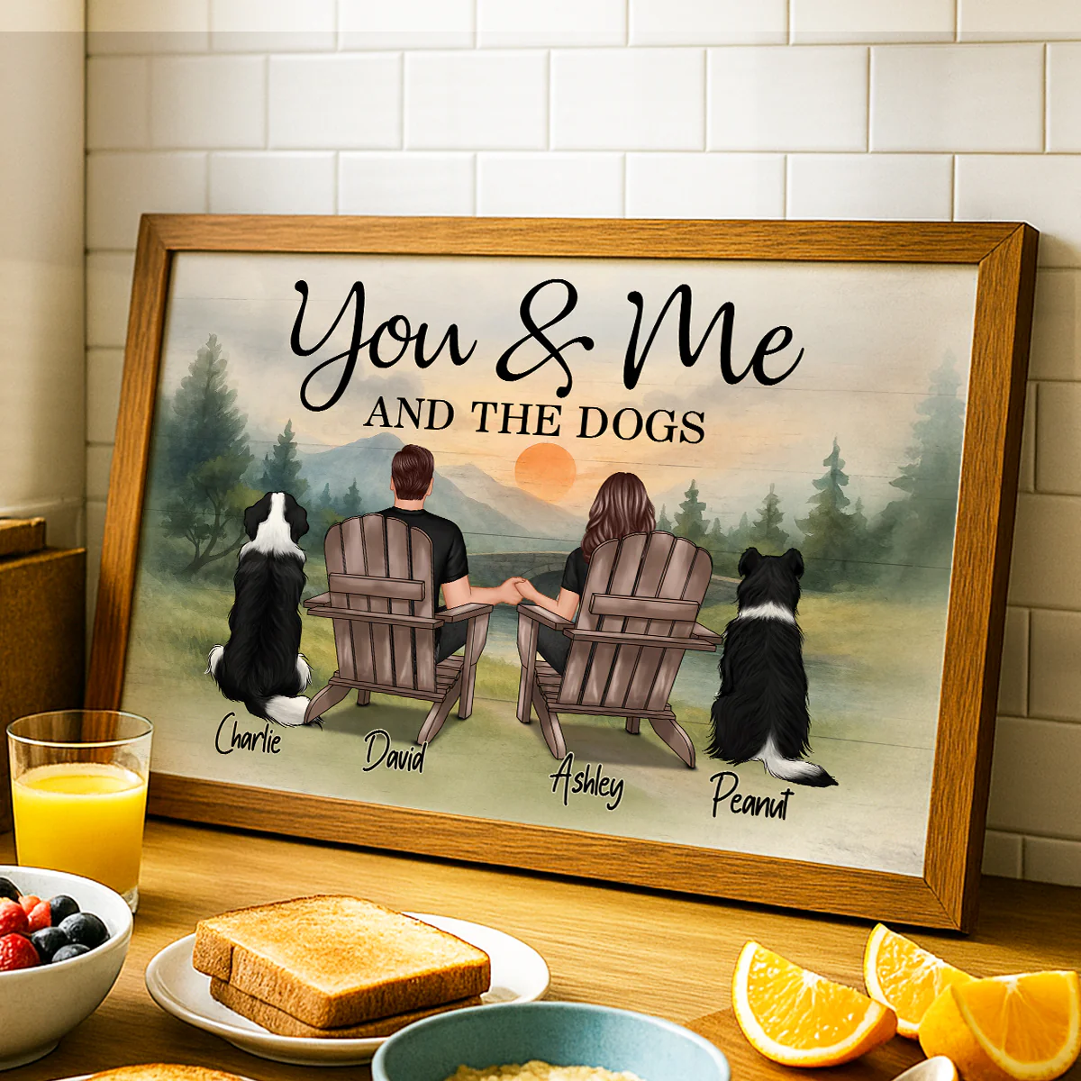 Retro Vintage Mountain Landscape Couple You Me And The Dogs Cats Personalized Poster| Heartfelt Gift For Dogs Lovers, Cats Lovers - Image 10