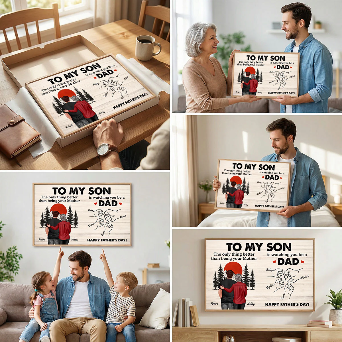 Retro Vintage Sunset To My Son Watching You Be A Dad - Personalized Poster - Father's Day Gift For Son - Image 9