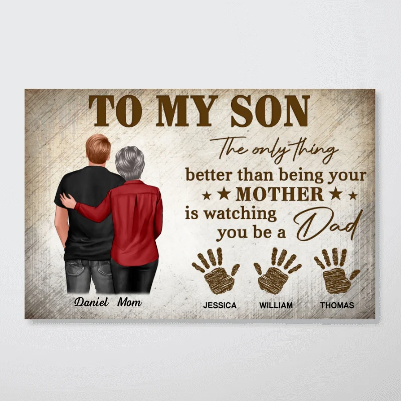 Retro Vintage To My Son Watching You Be A Dad - Personalized Poster - Father's Day Gift For Son - Image 13
