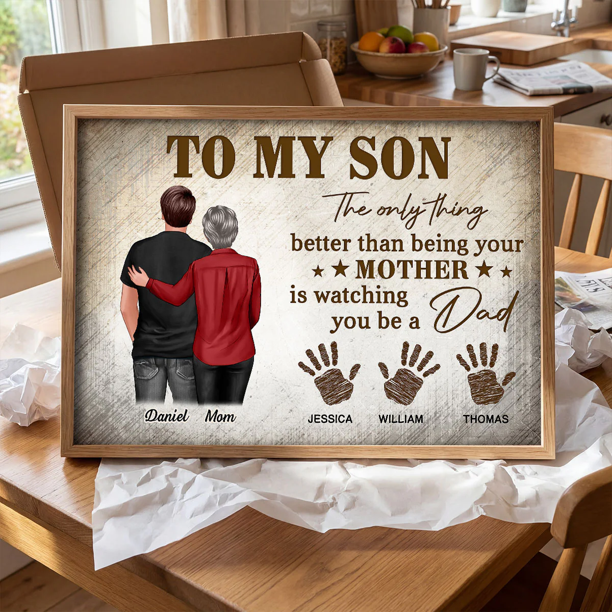 Retro Vintage To My Son Watching You Be A Dad - Personalized Poster - Father's Day Gift For Son - Image 4