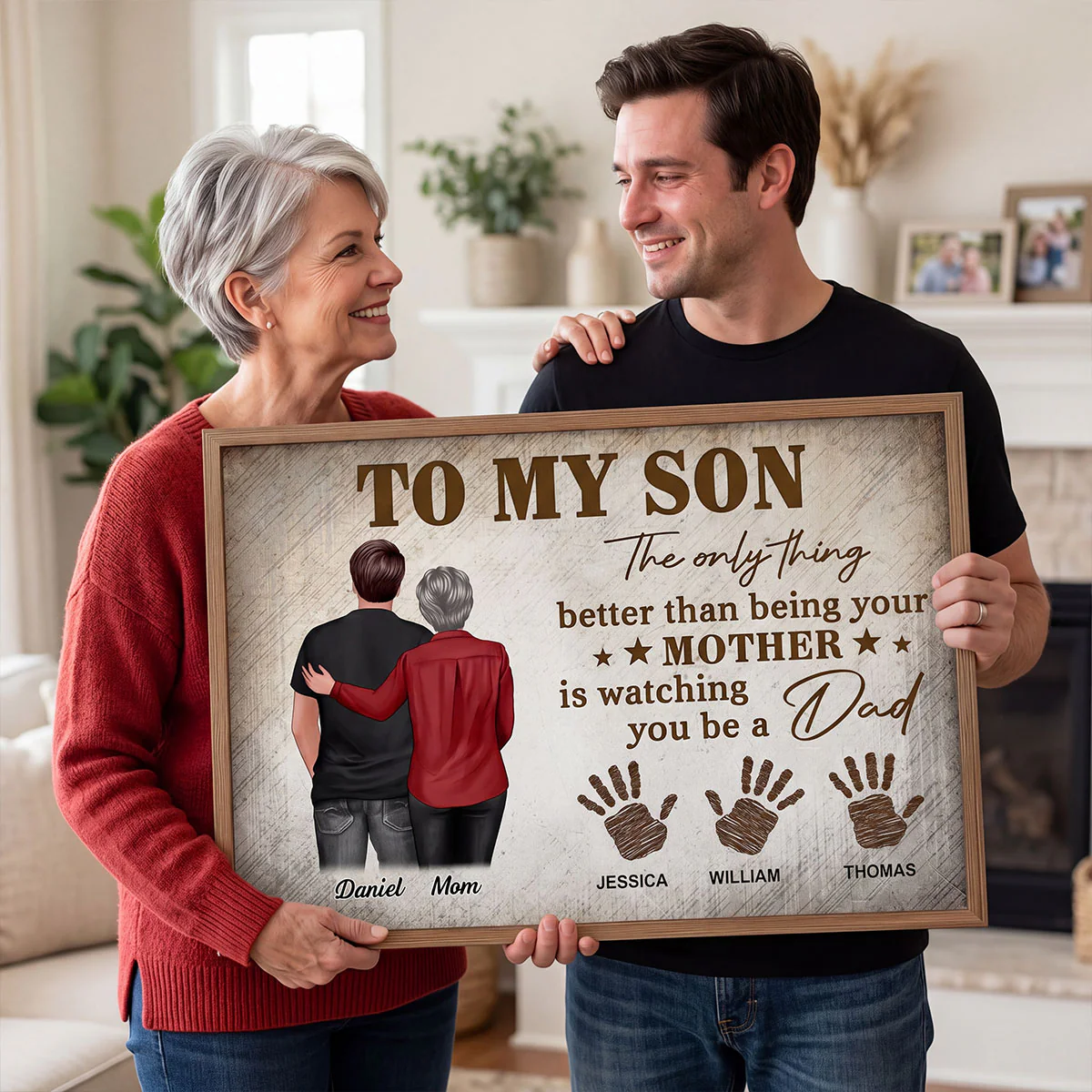 Retro Vintage To My Son Watching You Be A Dad - Personalized Poster - Father's Day Gift For Son - Image 5